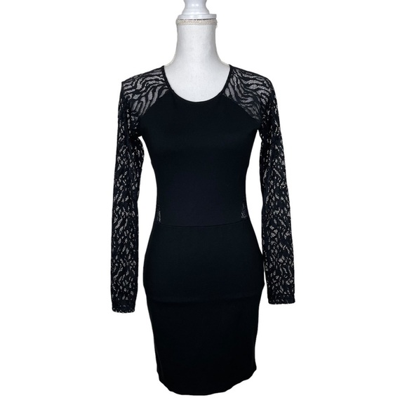 Parker Naomi Long Sleeve Lace Mini Dress in Black Size S - Picture 4 of 12